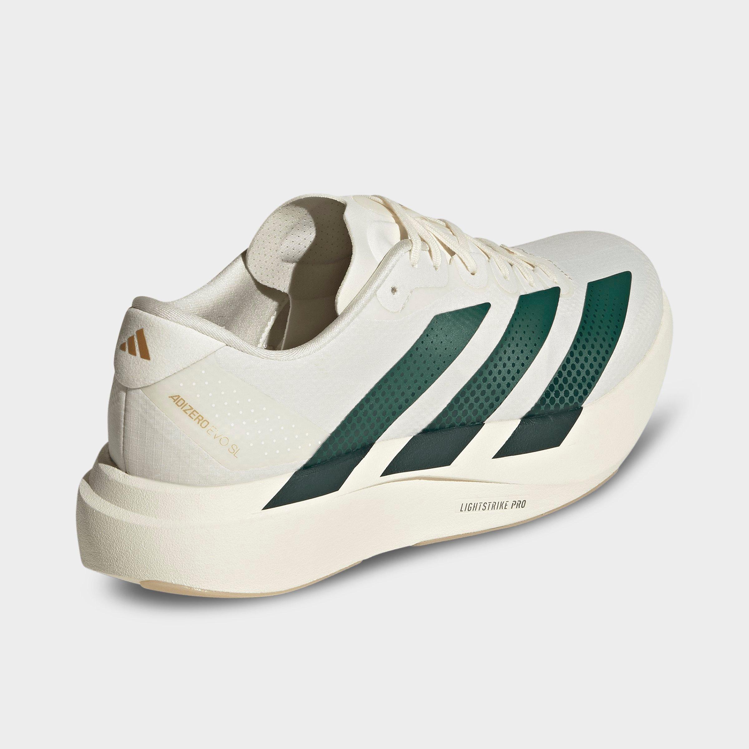 Men's adidas Adizero EVO SL Woven Running Shoes - Part 1 - Off White/Collegiate Green/Royal Blue - Back view