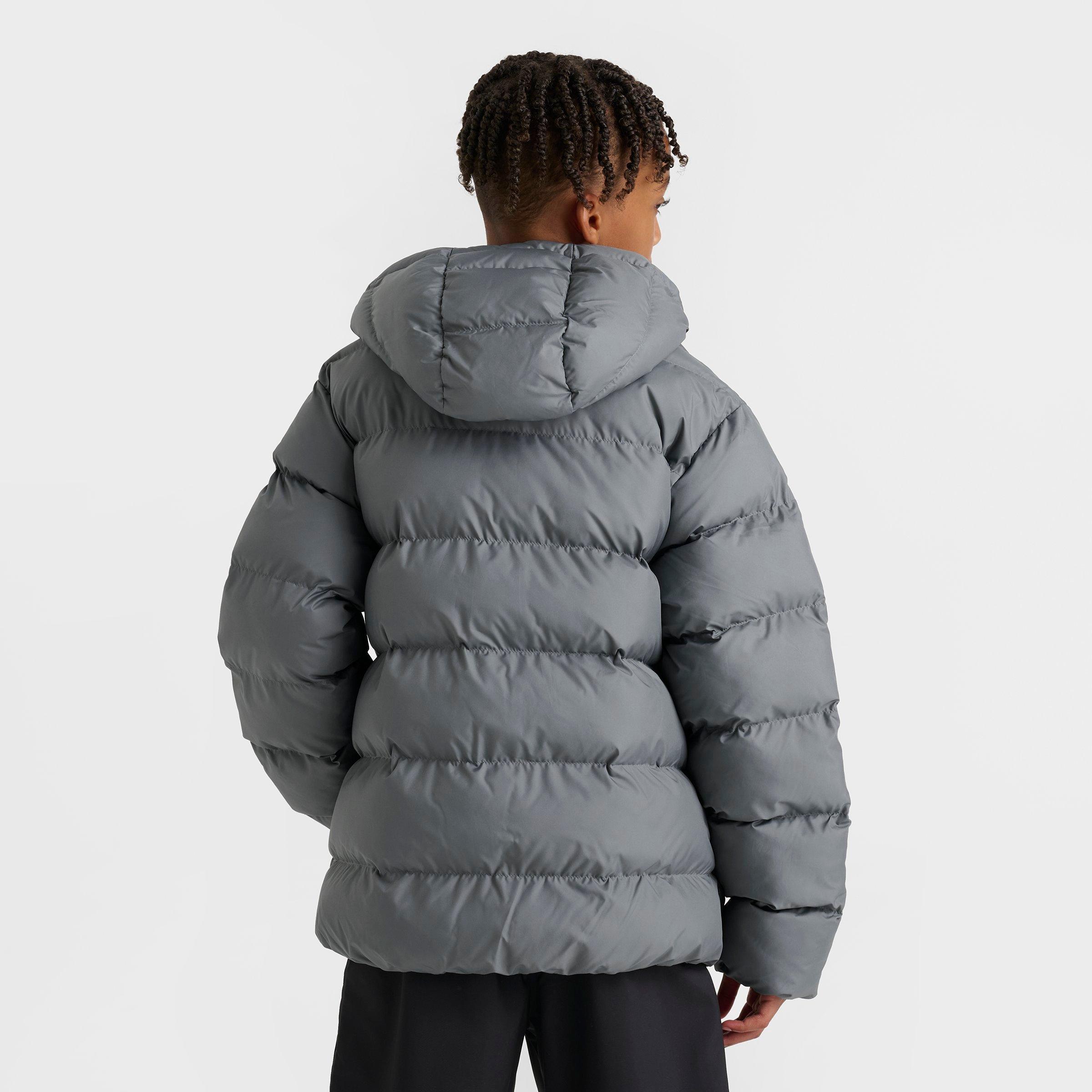 Big Kids' Nithtke Sportswear All Day Play Therma-FIT Loose-Fit Puffer Jacket - Smoke Grey/White