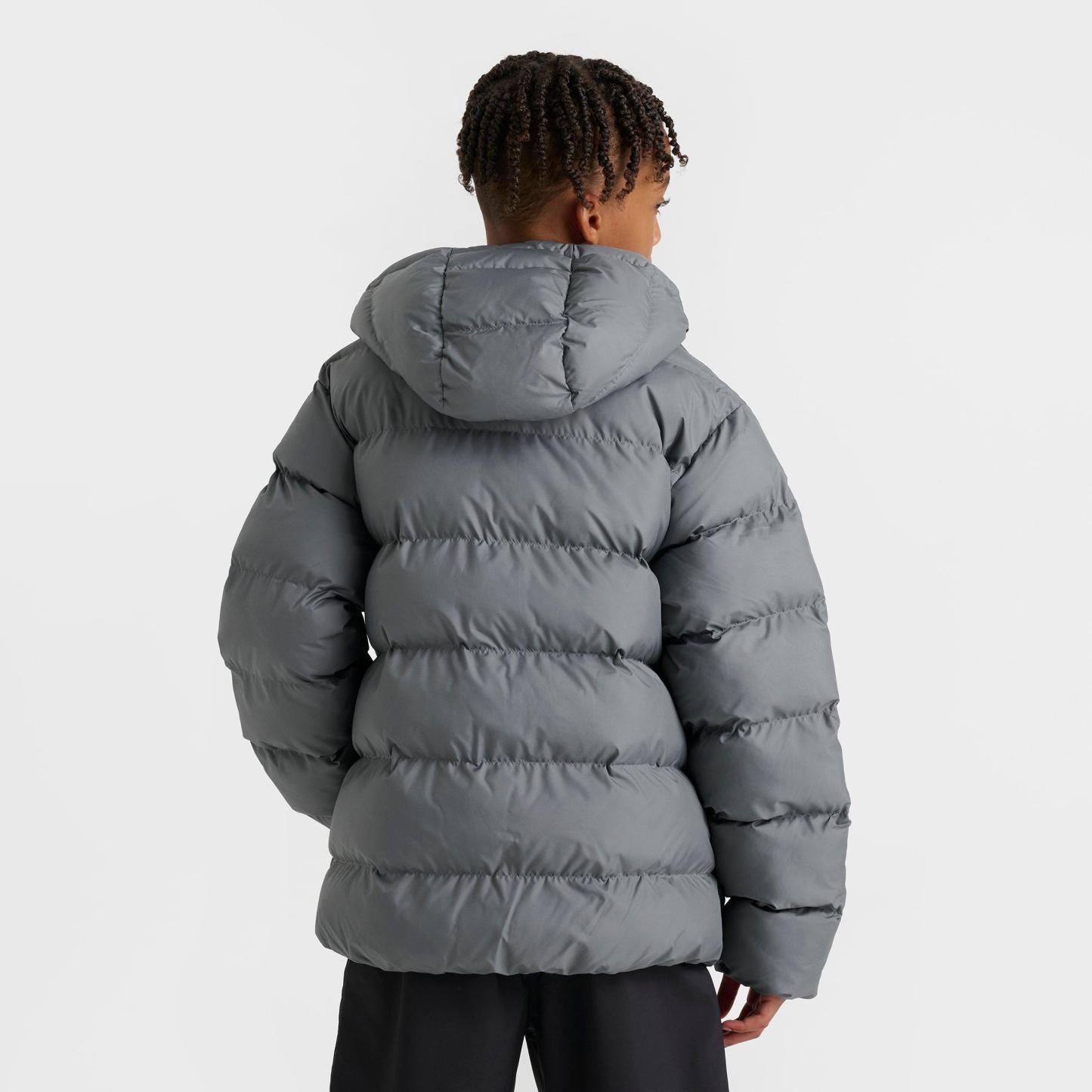 Big Kids' Nithtke Sportswear All Day Play Therma-FIT Loose-Fit Puffer Jacket - Smoke Grey/White