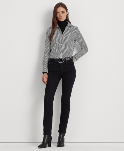 Lauren Ralph Lauren Non-Iron Straight-Fit Shirt - Black/White