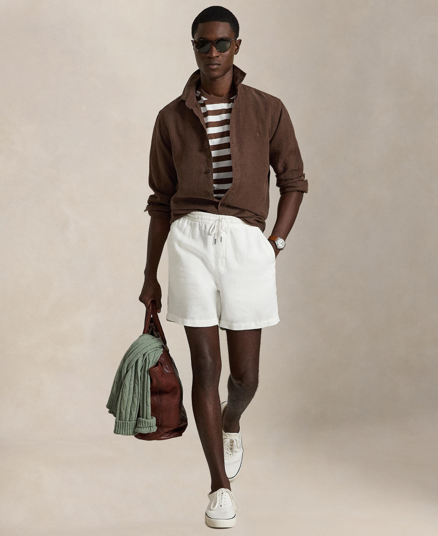 Polo Ralph Lauren Men's Classic-Fit Stripe T-Shirt - Chocolate Brown/White