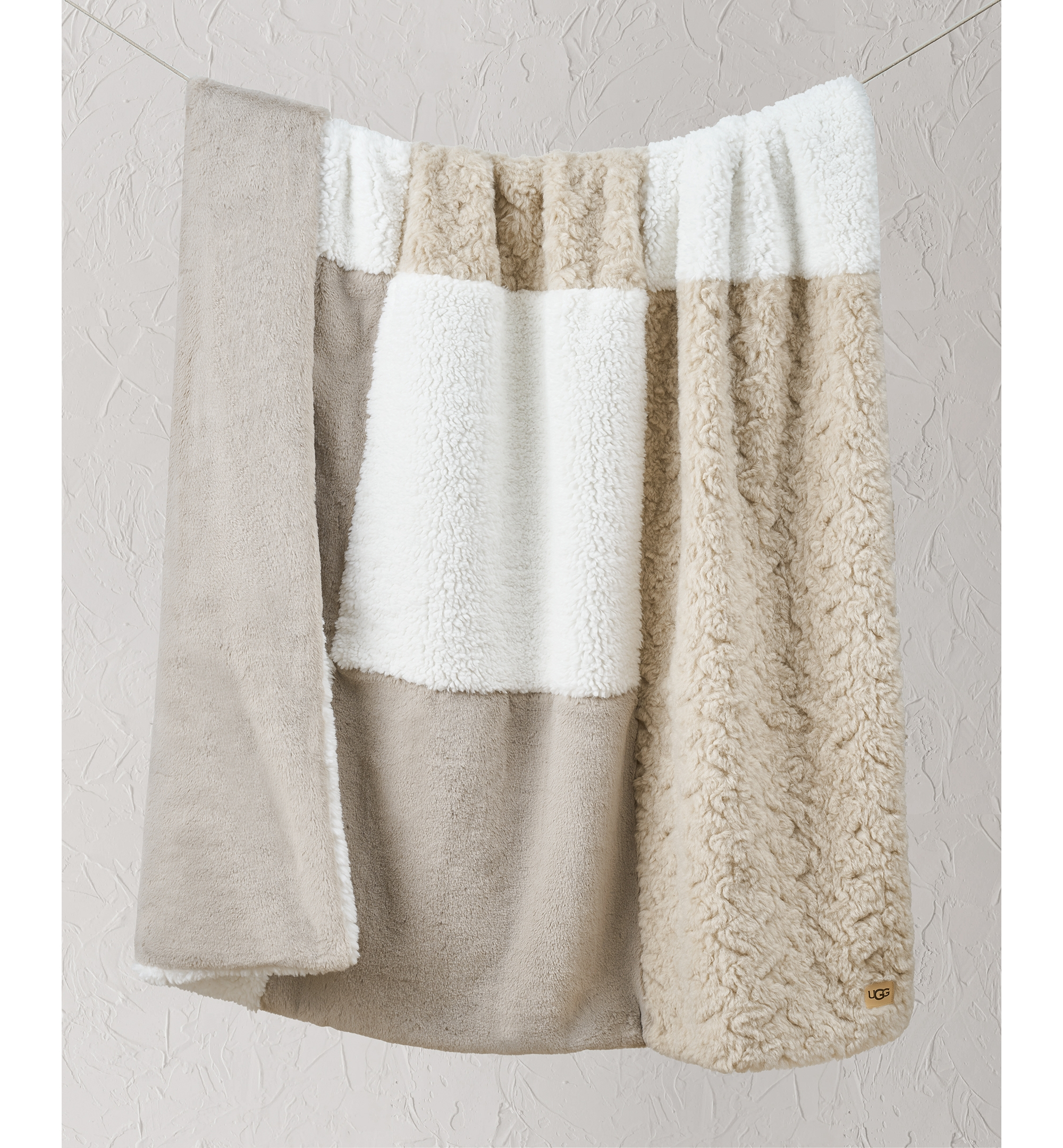 UGG® Orly Mixed Faux-Fur Throw, 50" x 70" - Snow
