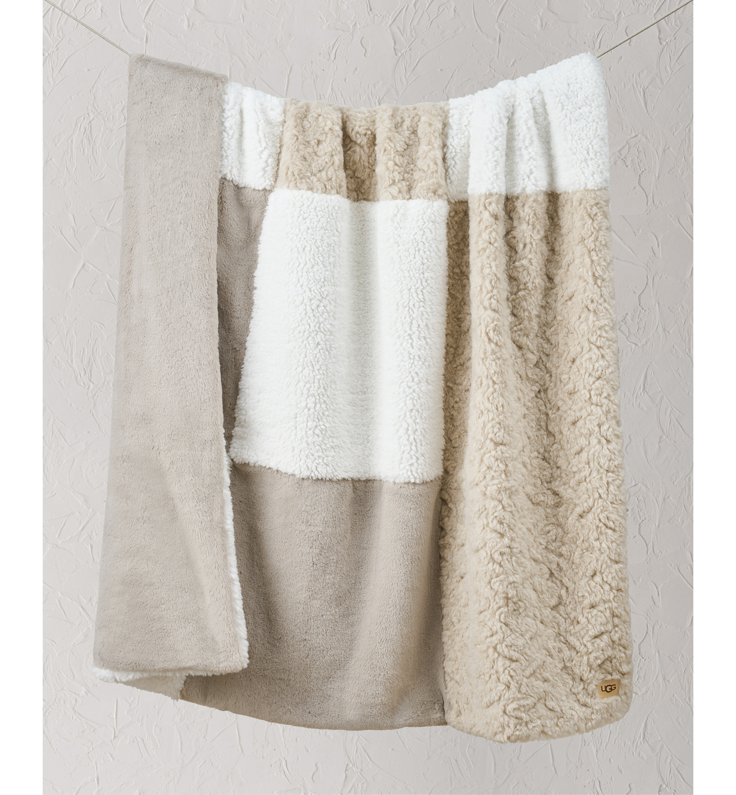 UGG® Orly Mixed Faux-Fur Throw, 50" x 70" - Snow