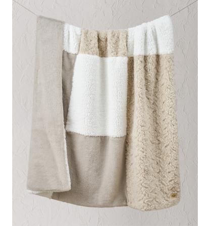 UGG® Orly Mixed Faux-Fur Throw, 50" x 70" - Snow