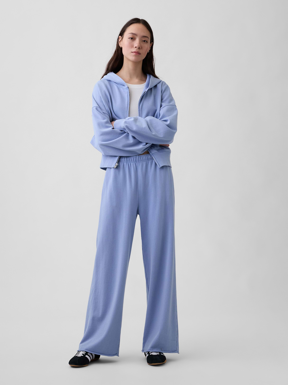 Mid Rise VintageSoft Terry Loose Sweatpants - Moonstone blue
