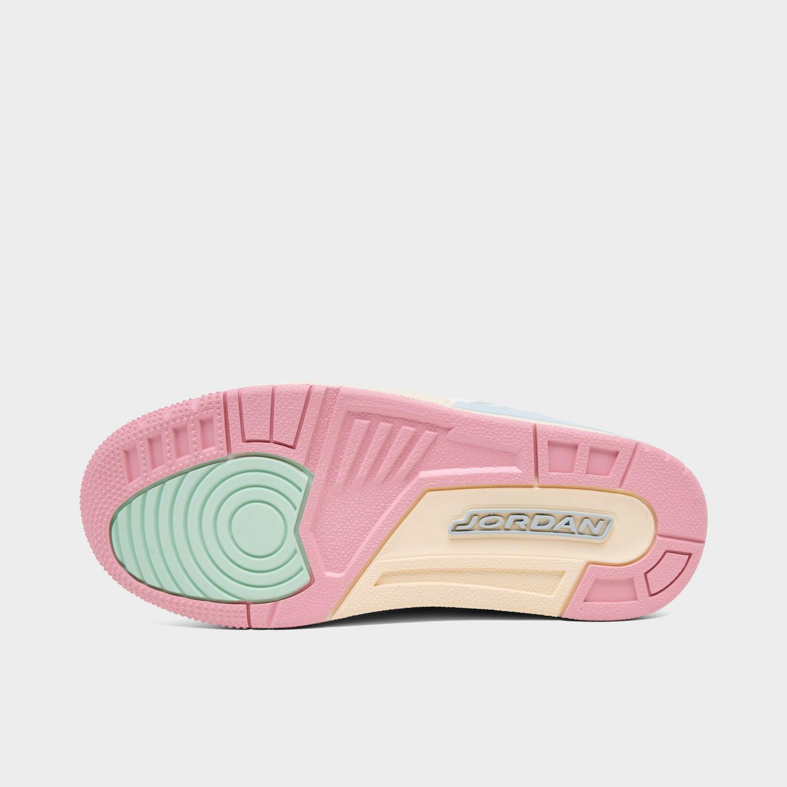 Little Kids' Air Jordan Retro 3 Basketball Shoes - Sail/Jade Aura/Aura/Iced Carmine/Muslin/Iris Whisper - view 6