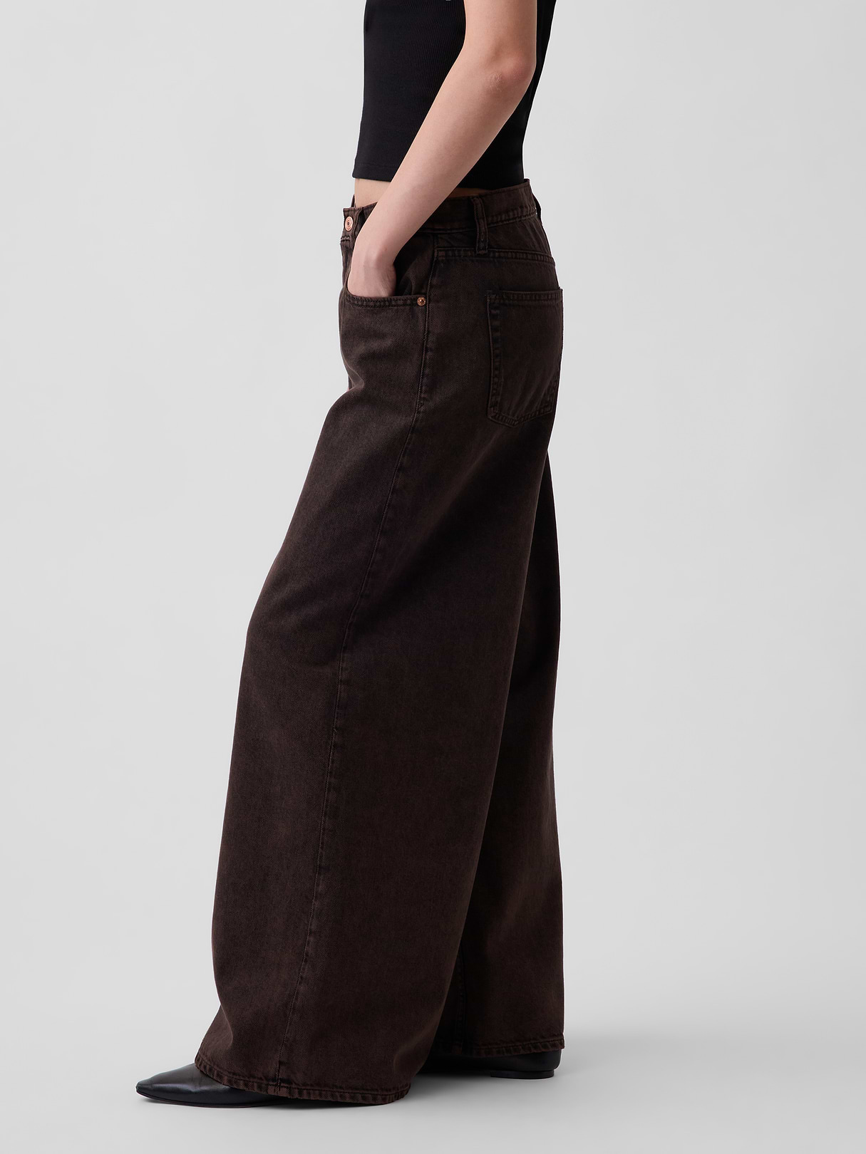 Low Slung Extra Baggy Jeans - Terra brown