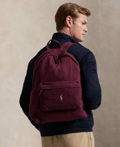 Polo Ralph Lauren Men's Canvas Backpack - Harvard Wine