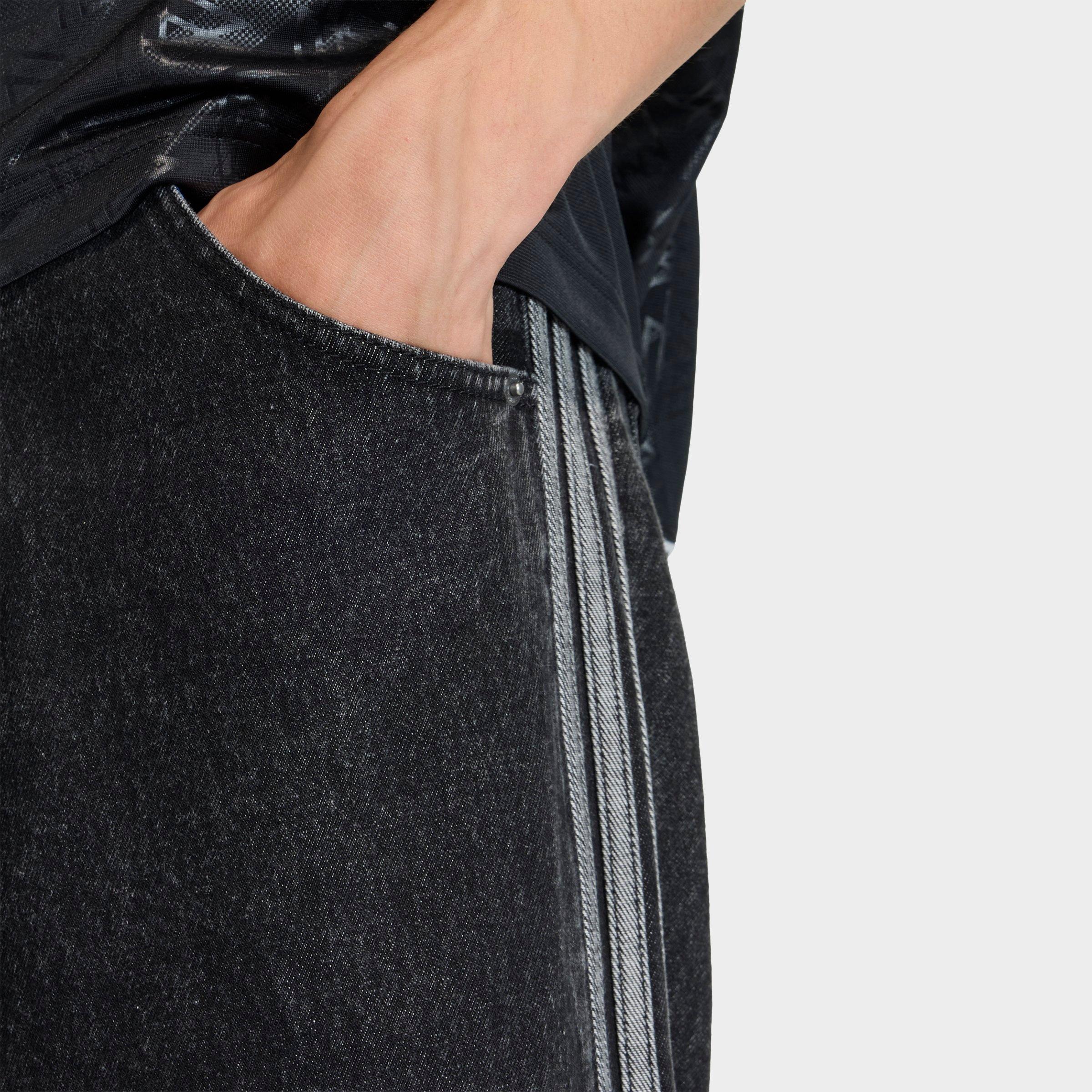Men's adidas Originals Adicolor Firebird Denim Pants - True Black Denim