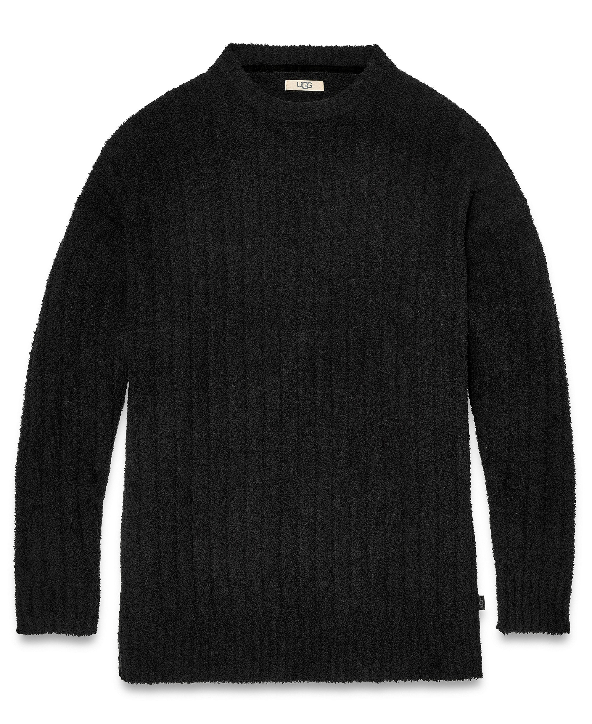 UGG Women's Riz Ribbed Long-Sleeve Knit Sleep Top - Black