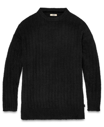 UGG Women's Riz Ribbed Long-Sleeve Knit Sleep Top - Black