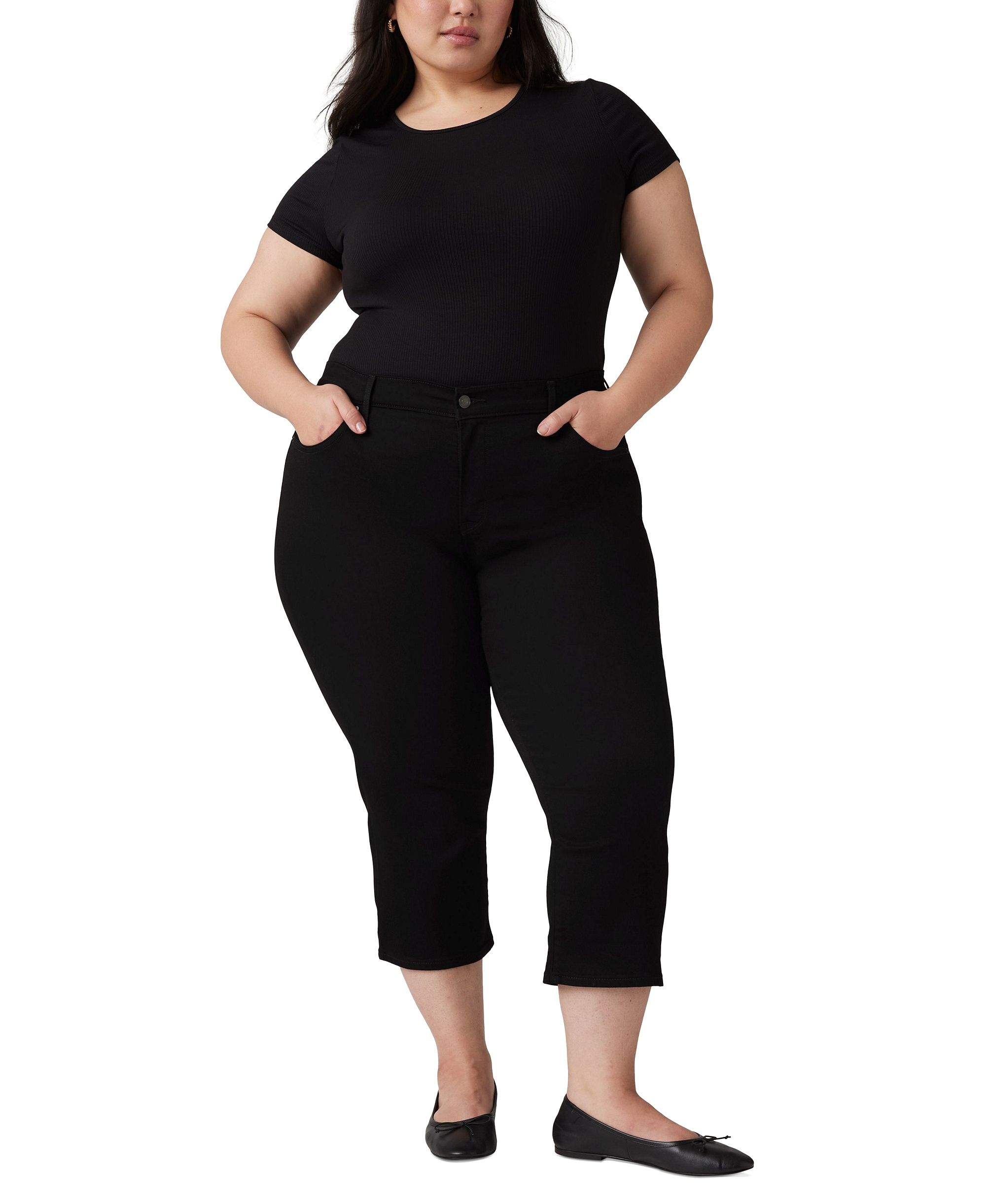 Levi's 311 Shaping Skinny Mid Rise Capri Jeans - Soft Black