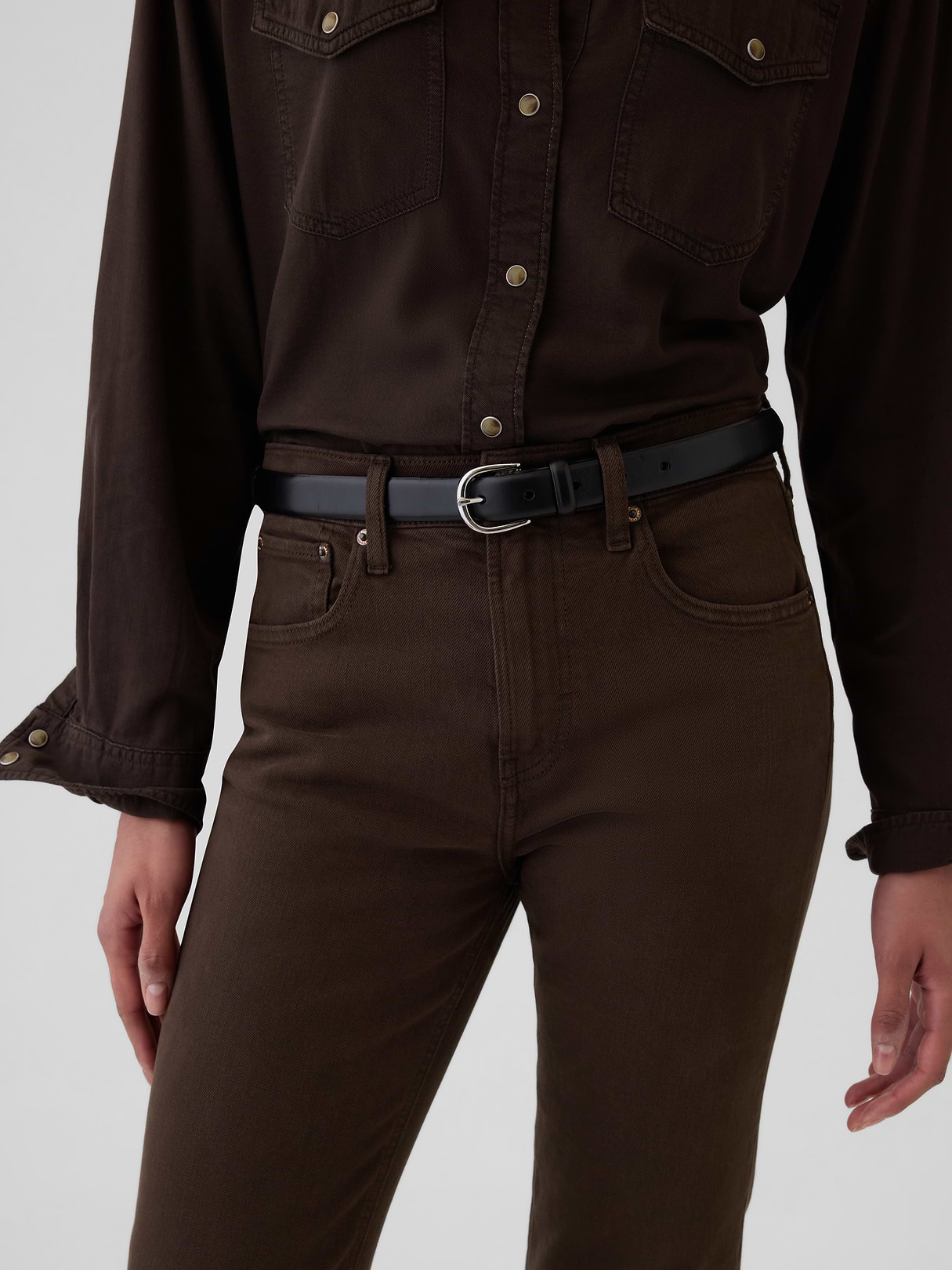 High Rise '90s Slim Straight Jeans - Terra brown
