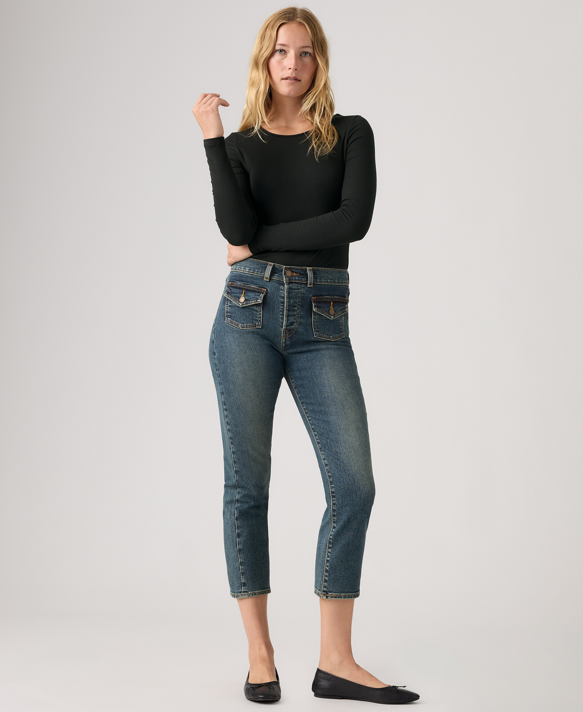 Levi's Women's Wedgie Flap Pocket High-Rise Cropped Jeans - Dart Game