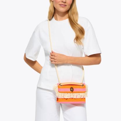 Kurt Geiger London Kurt's Cabana Mini Kensington Fringe Bag - Pink - view 7