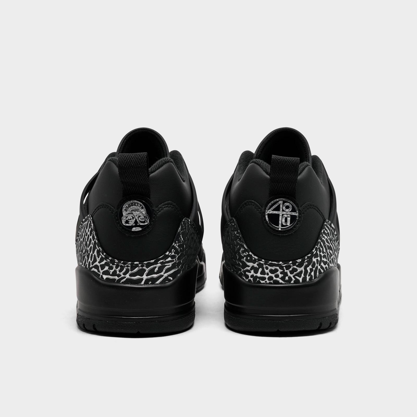 Men's Jordan Spizike Low Casual Shoes - Black/Black/Metallic Silver - view 4