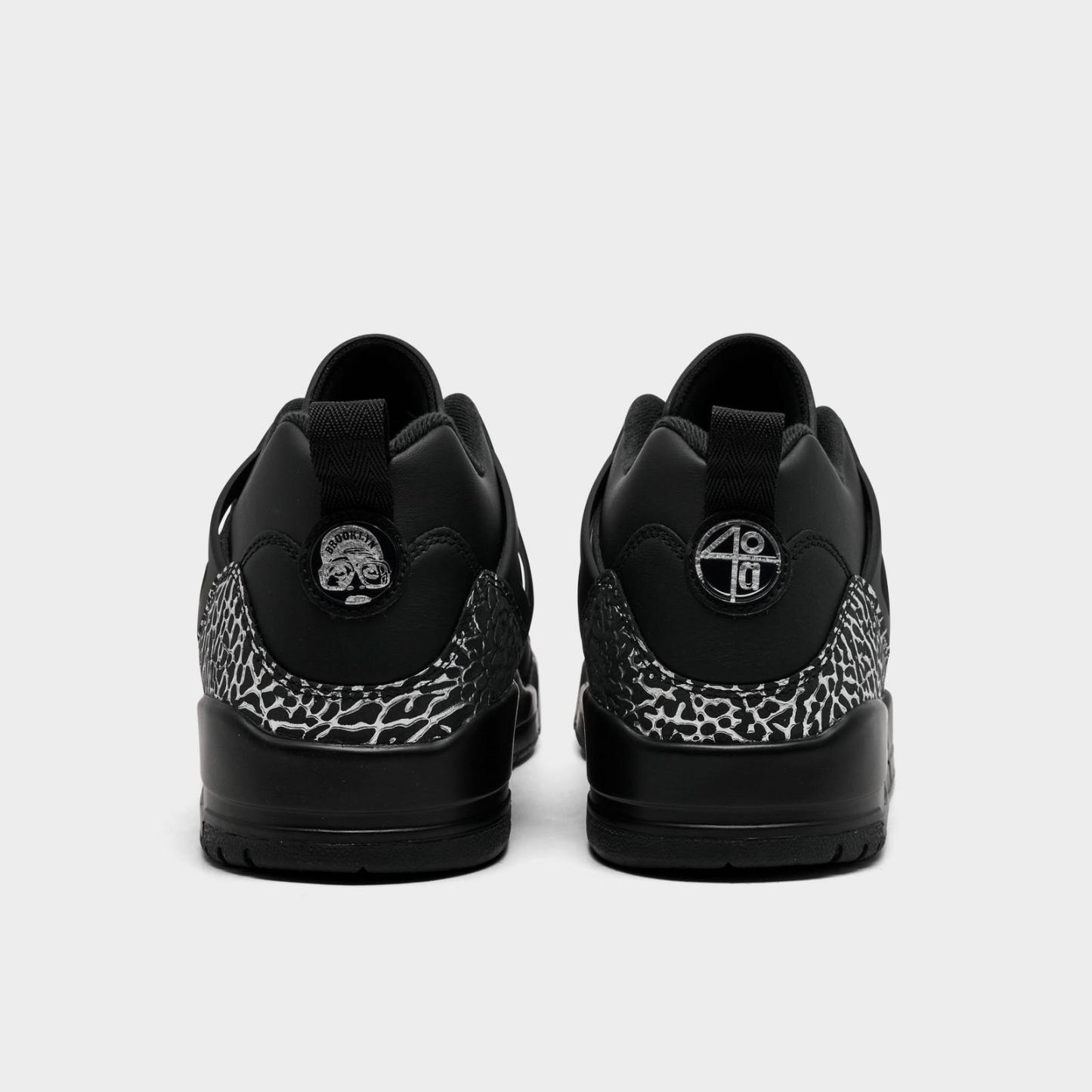 Men's Jordan Spizike Low Casual Shoes - Black/Black/Metallic Silver - view 4