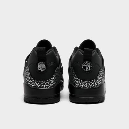 Men's Jordan Spizike Low Casual Shoes - Black/Black/Metallic Silver - view 4
