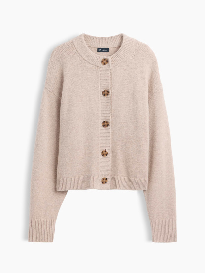 CashSoft Oversized Chunky Cardigan - Cobblestone beige