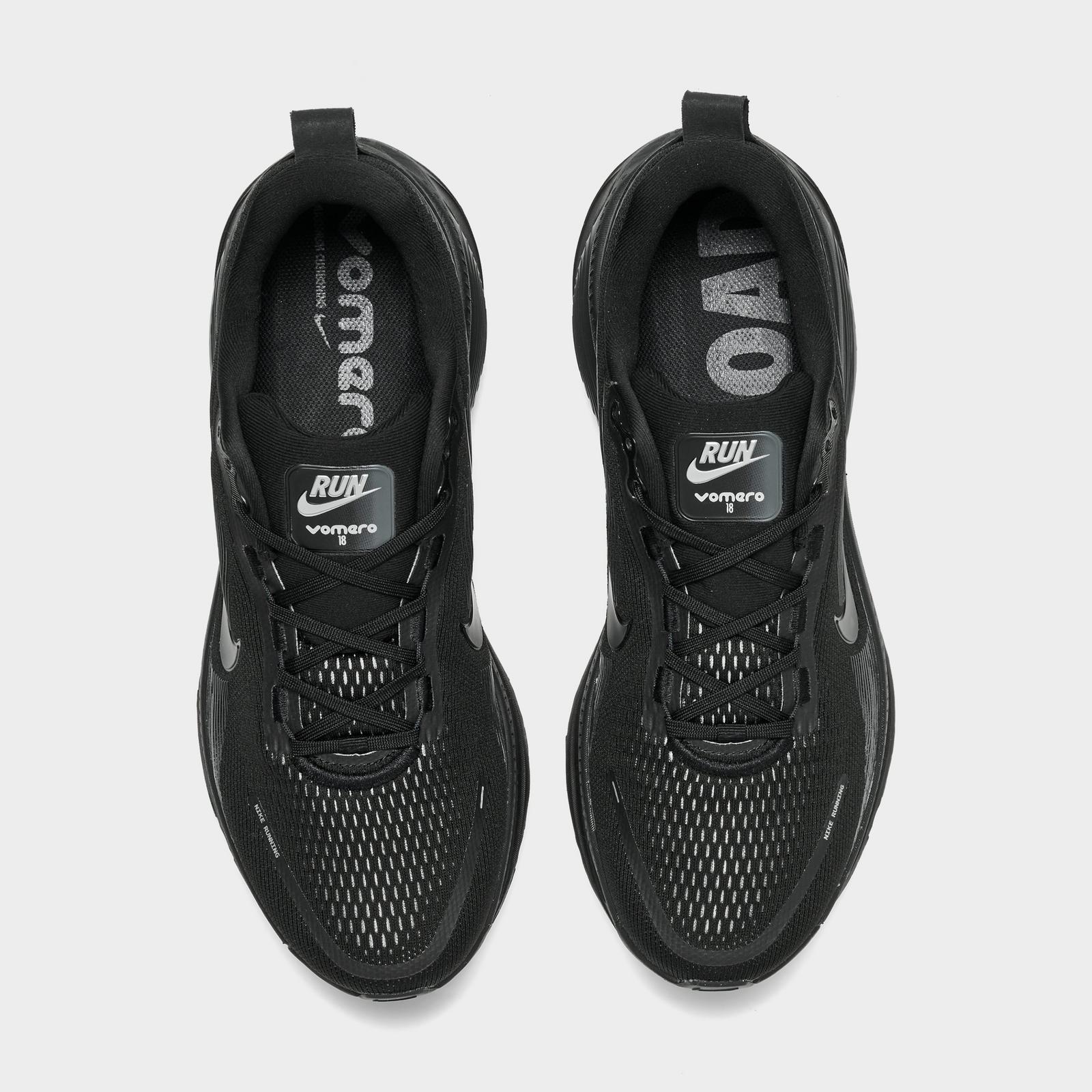 Men's Nike Vomero 18 Running Shoes - Black/Dark Smoke Grey/Light Smoke Grey/Black