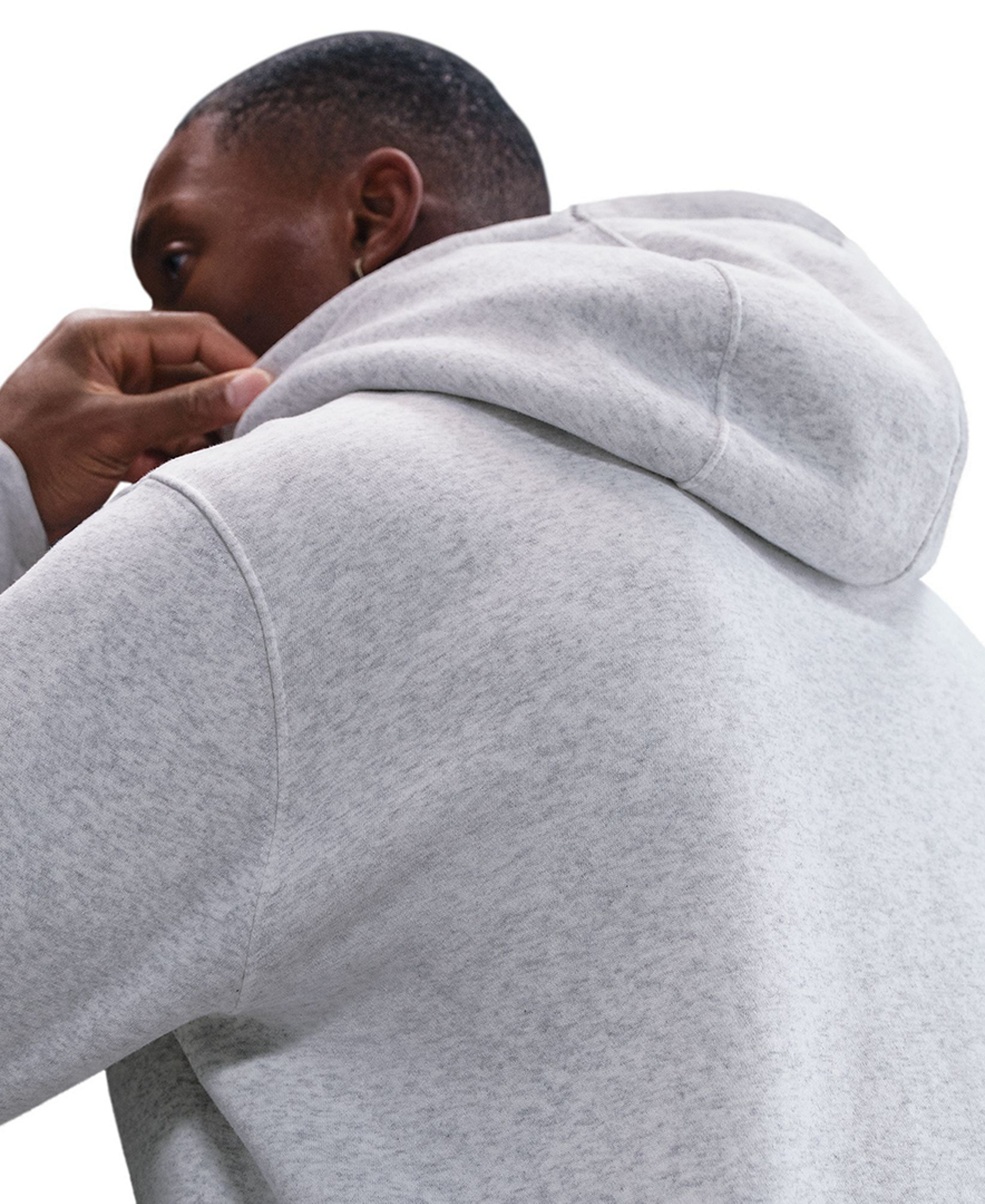 Nike Men's Full-Zip Fleece Regular-Fit Hoodie - Birch Heather/White