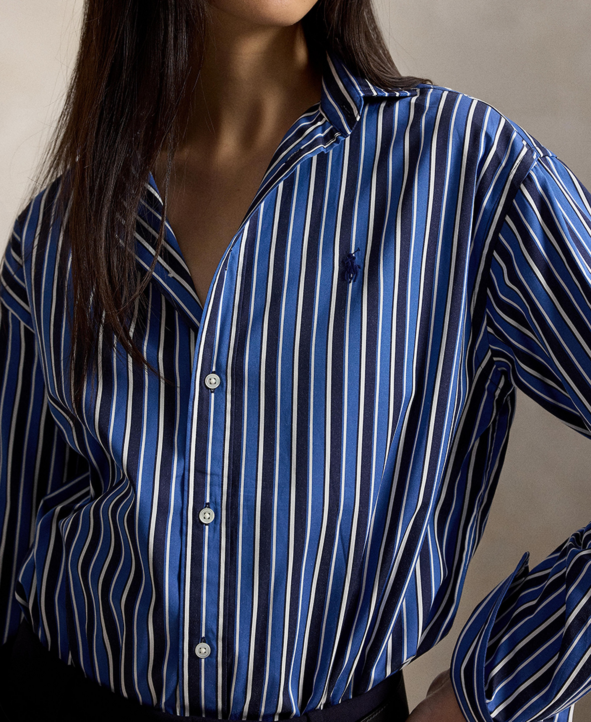 Polo Ralph Lauren Women's Relaxed-Fit Striped Cotton Shirt - Blue Multi