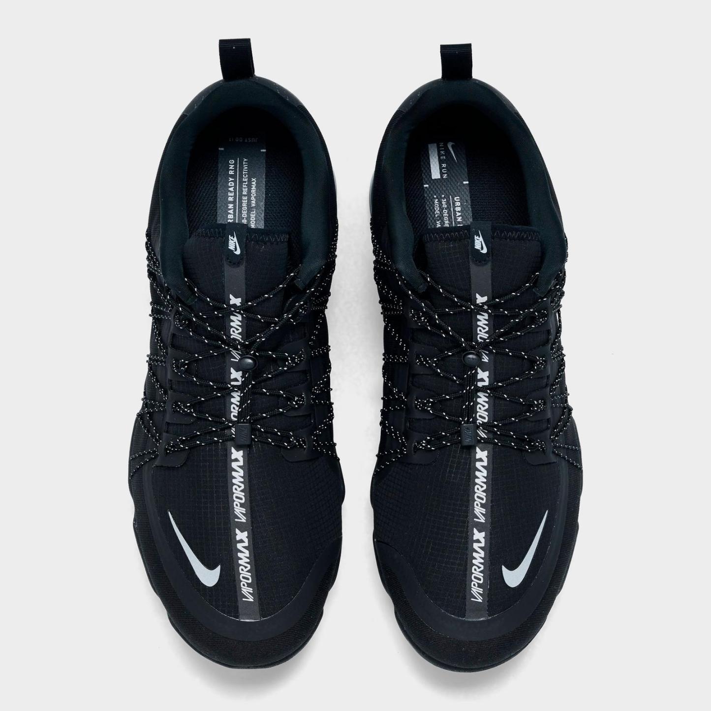 Men's Nike Air VaporMax Run Utility Running Shoes - Black/Reflective Silver/Black/Black