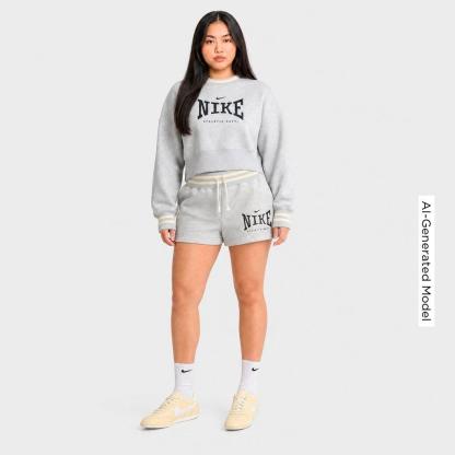 Women's Nithtke Phoenix Oversized Crewneck Sweatshirt - Pure Platinum/Heather/Midnight Navy