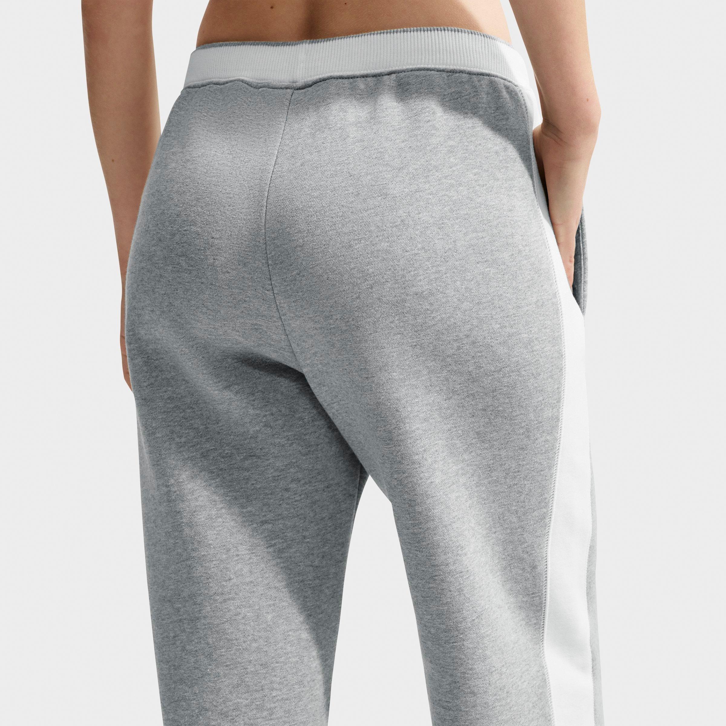 Women's Nithtke Studio Fleece Medium-Weight "Nithtke Run Club" Mid-Rise Track Pants - Dark Grey Heather/Sail/Sail