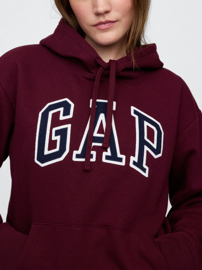 Relaxed Gap Logo Hoodie - deep ruby red