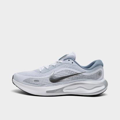 Men's Nike Journey Run Running Shoes - White/Black/Ashen Slate/Metallic Silver