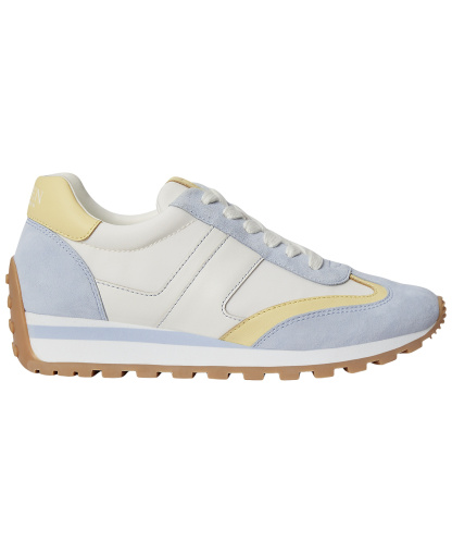 Lauren Ralph Lauren Women's Dani Color-Blocked Lace-Up Sneakers - Alpine Blue/Lemon Sorbet/Snow White
