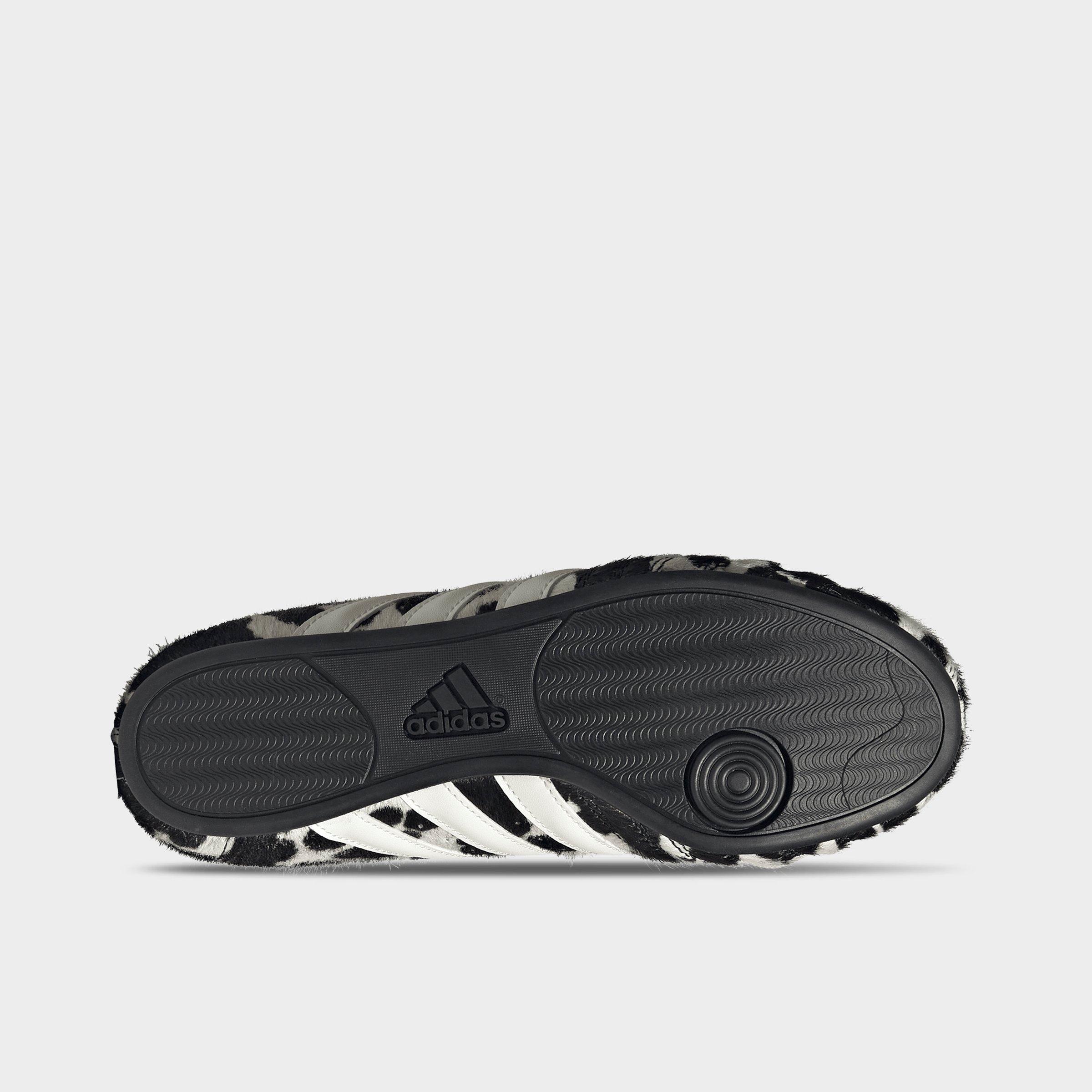 Women's adidas Originals Taekwondo Cow Print Casual Shoes - Core Black/Off White - Bottom view