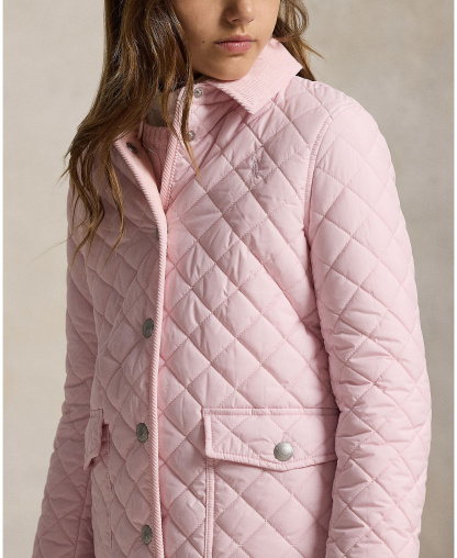 Polo Ralph Lauren Big Girls Quilted Barn Jacket - Hint Of Pink