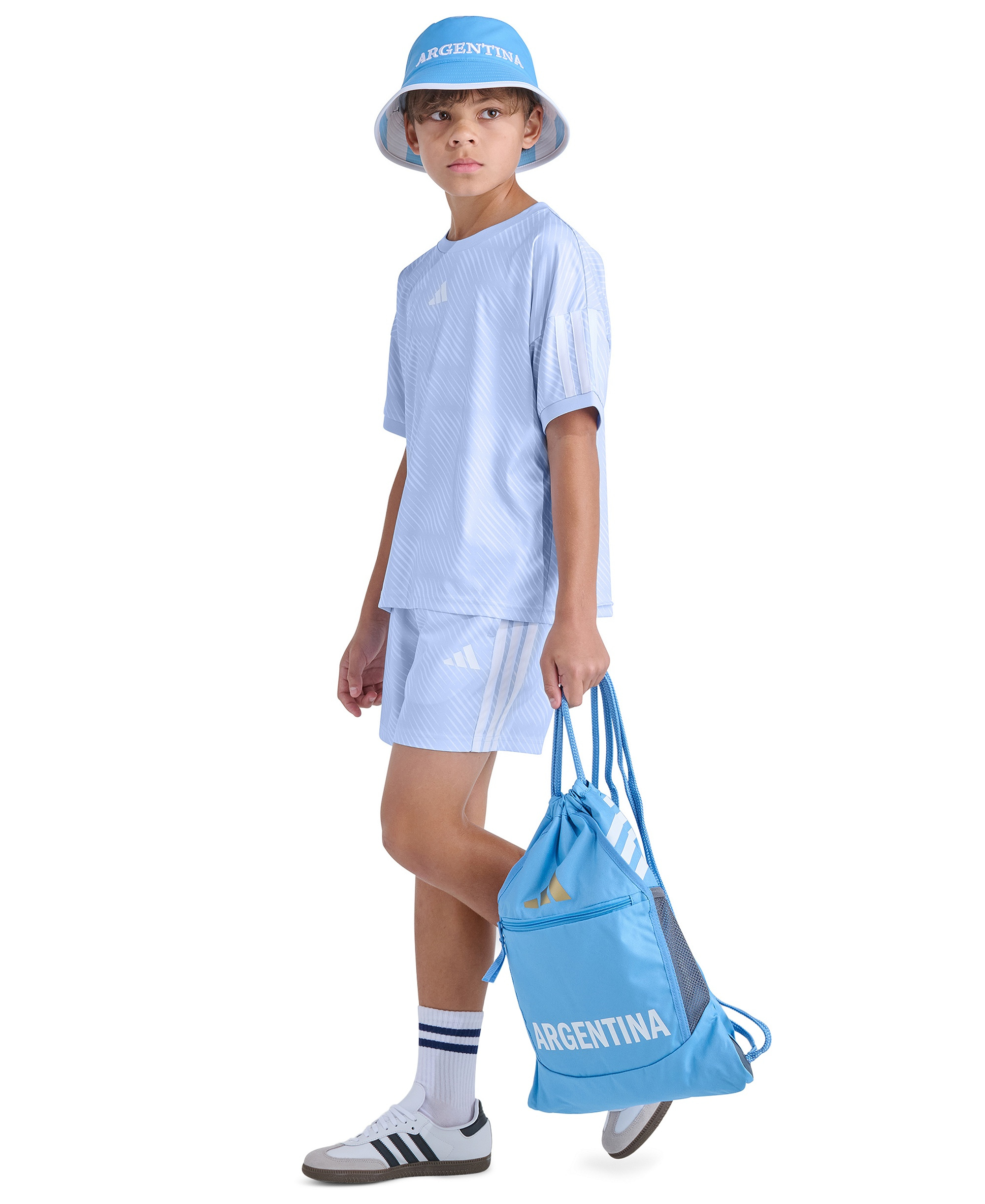 adidas Boys' 8-20 World Soccer Pull-on Shorts - Light Blue