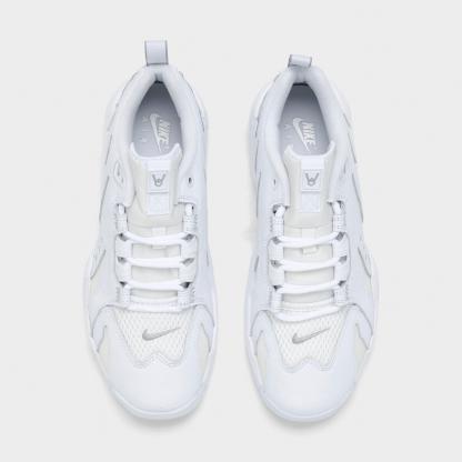 Big Kids' Nithtke Air DT Max ‘96 Low Casual Shoes - White/Metallic Silver/White/Light Smoke Grey - Top view