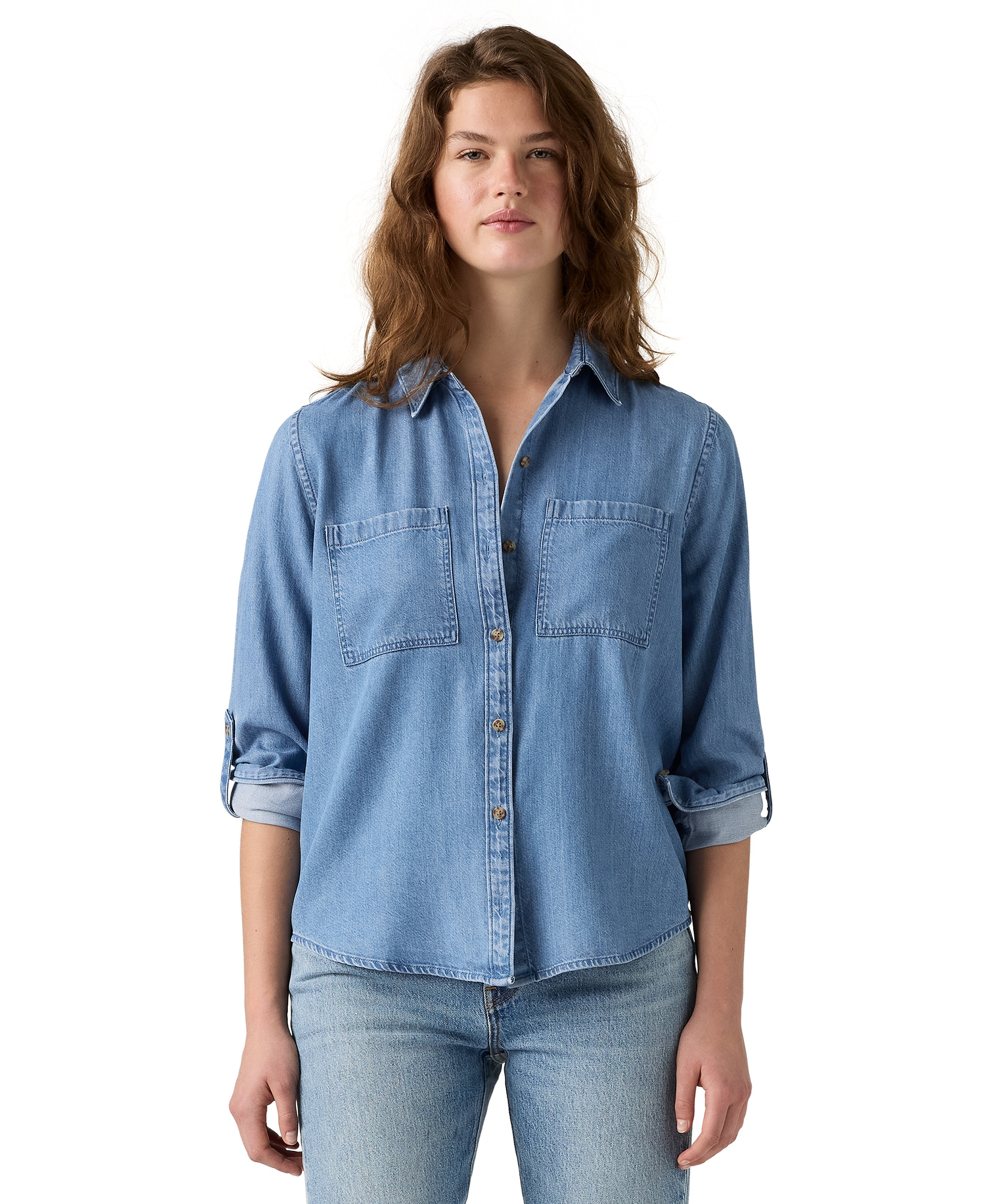 Levi's Women's Utility Long-Sleeve Denim Shirt - Midtown Blue