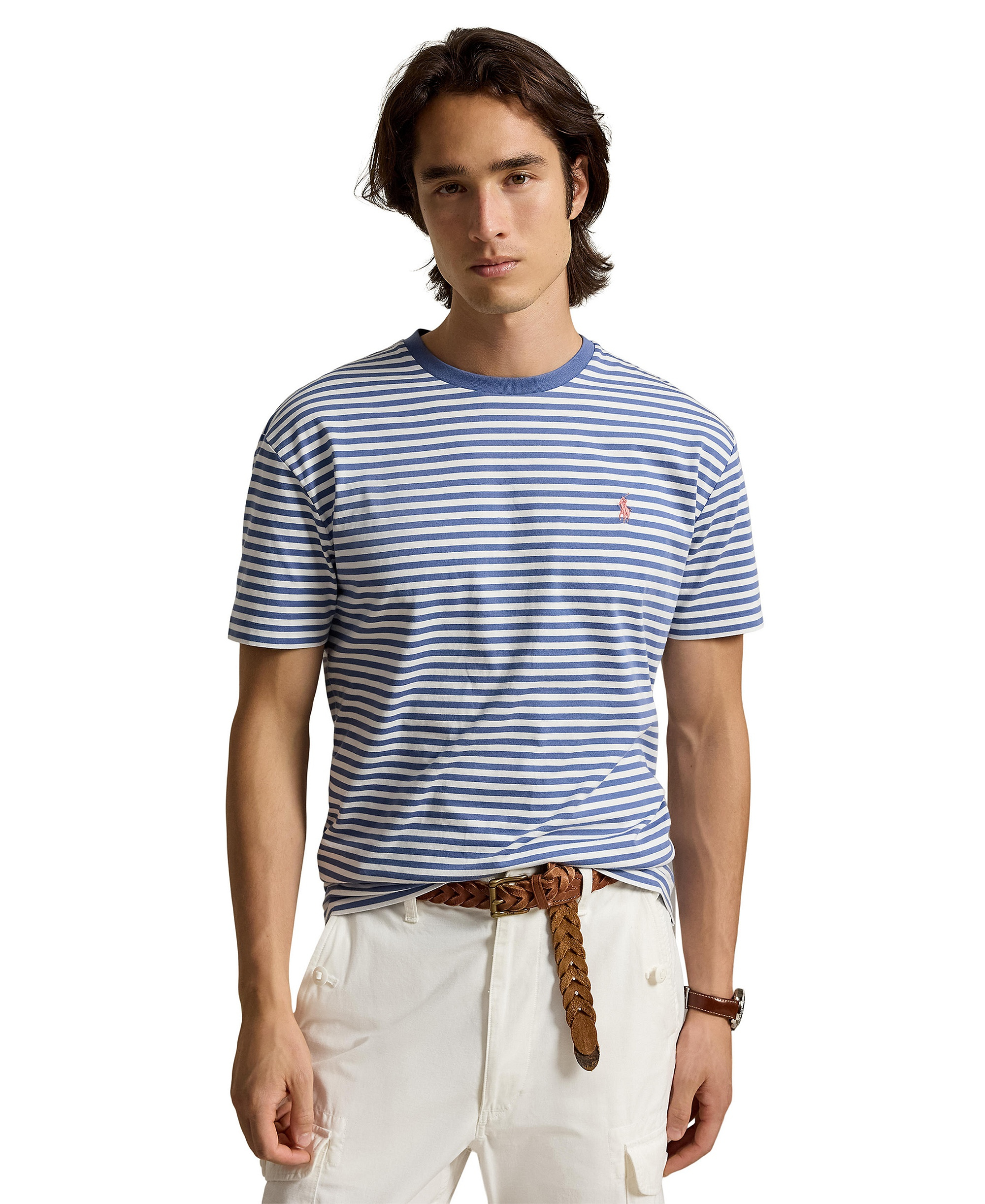 Polo Ralph Lauren Men's Classic-Fit Stripe T-Shirt - Carson Blue/White