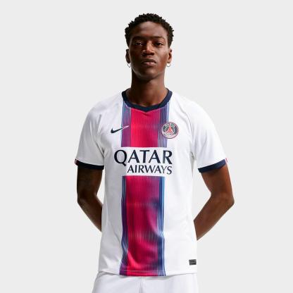 Men's Nithtke Paris Saint-Germain 2026-27 Stadium Away Dri-FIT Replica Soccer Jersey - White/College Navy/College Navy