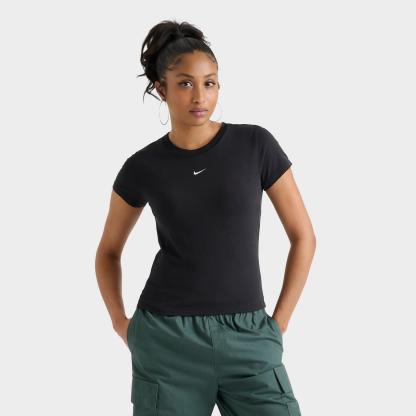 Women's Nike Sportswear Chill Knit Mod Crop T-Shirt - Black