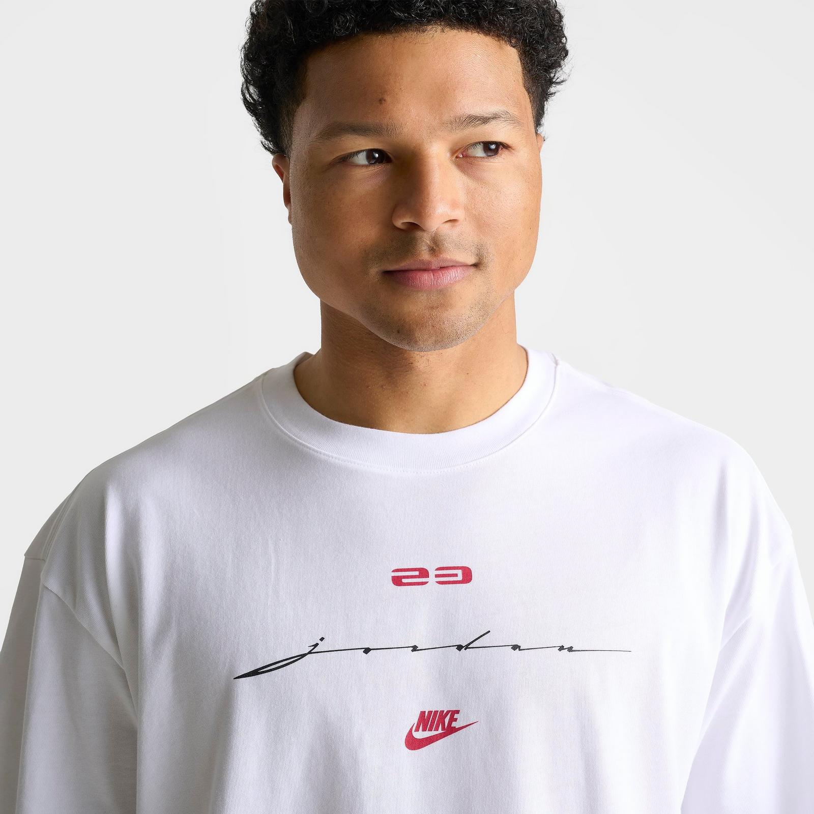 Men's Jordan Flight Script T-Shirt - White/Gym Red - view 5