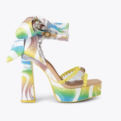 Kurt Geiger London Kurt's Cabana Vinyl Tie Platform Heel - Multi Colored