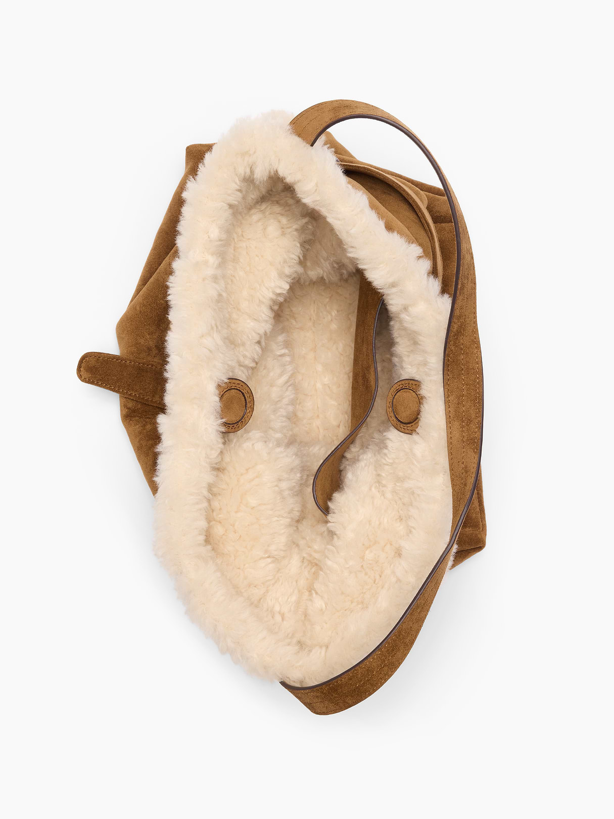 Vegan Suede Shoulder Bag - Palomino brown
