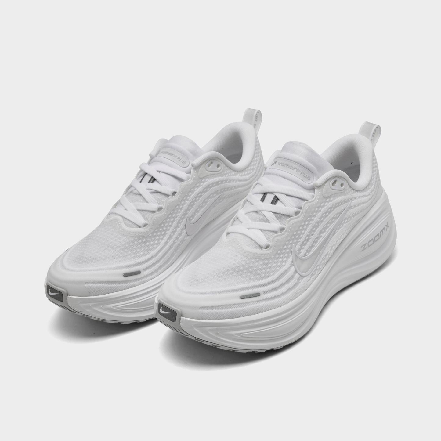 Women's Nithtke Vomero Plus Running Shoes - Part 2 - White/Photon Dust/Metallic Silver/Summit White - Both shoes facing left