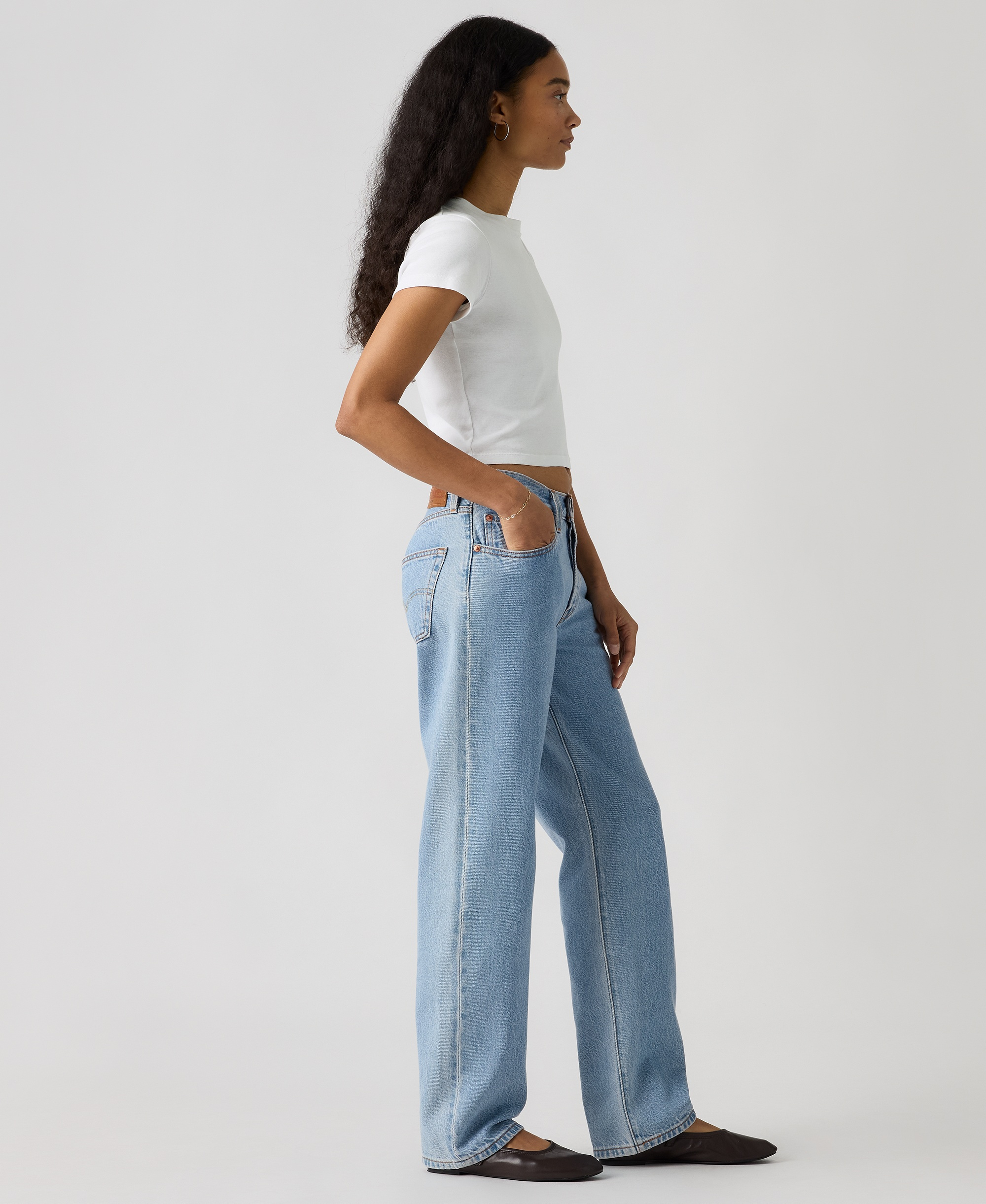 Levi's Premium Women's 501 90's Lightweight Mid-Rise Straight-Fit Jeans - Stone Today Mid
