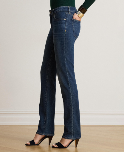 Lauren Ralph Lauren Women's Mid-Rise Slim Straight Jeans - Marina Wash