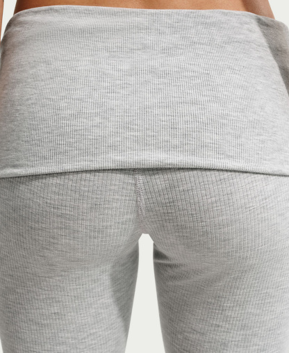 Nike Women's Sportswear Chill Knit Mid-Rise Tight Ribbed Pants - Wolf Grey/htr/white