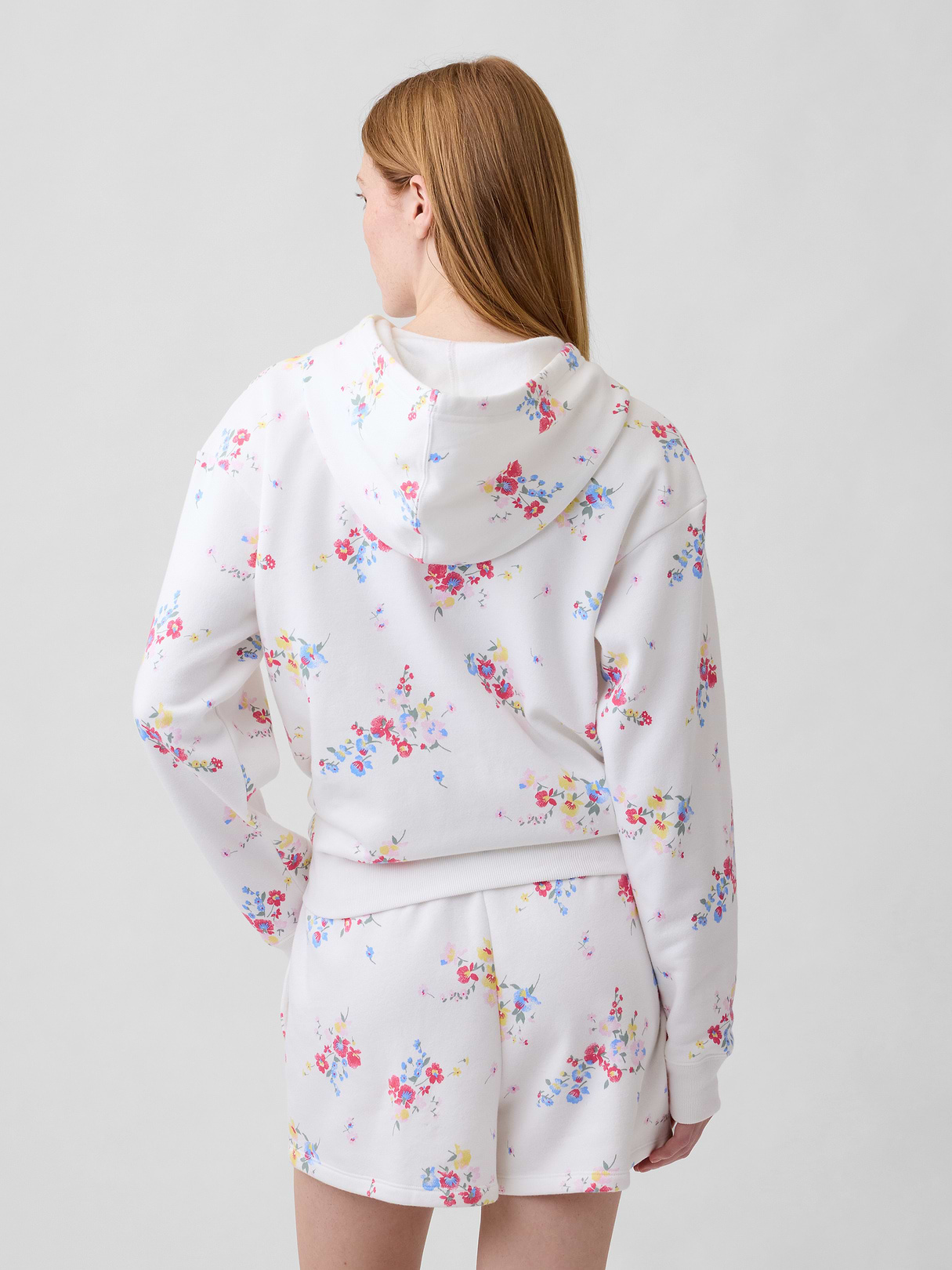 Relaxed Gap Logo Hoodie - White multi floral