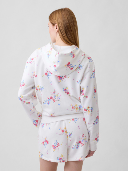 Relaxed Gap Logo Hoodie - White multi floral