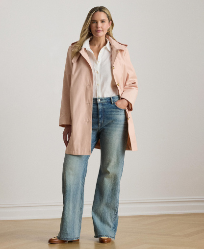 Lauren Ralph Lauren Women's Hooded Raincoat - Pink Rhodonite